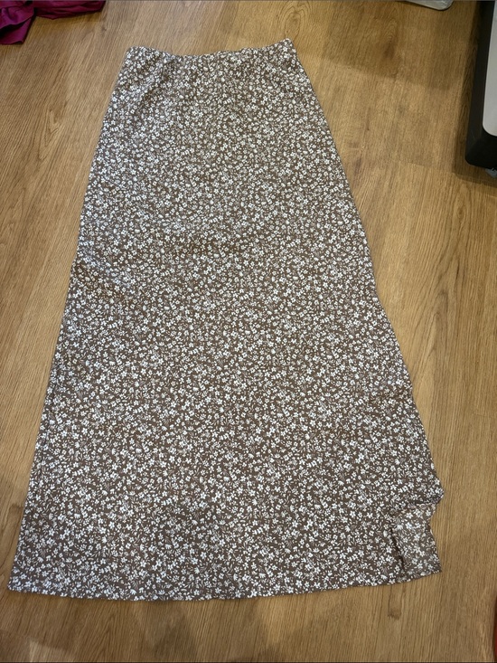 Altar'd State Dresses & Skirts - Altar'd State Brown Floral Maxi Skirt with White Ditsy Print